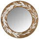 White and Natural Laurel Vine Carved Wood Wall Mirror