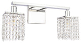 Chrome Finish And Clear Crystals 2-Light Wall Sconce