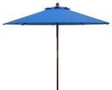 Safavieh Cannes 9ft Wooden Outdoor Umbrella Pacific Blue