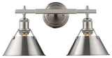 Golden Lighting Orwell 2 Light Bath Vanity, Pewter, Pewter Shade
