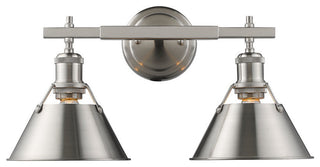 Golden Lighting Orwell 2 Light Bath Vanity, Pewter, Pewter Shade