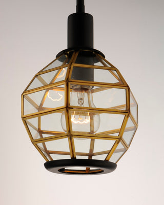 Maxim 11541 Heirloom 8"W Mini Pendant - Black / Burnished Brass