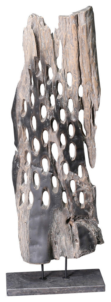Industrial Wood Abstract Art Weathered Grey - Grey
