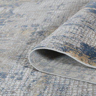 Haleena Draper Indigo Polyester Blend Area Rug, 5'3"x7'6"