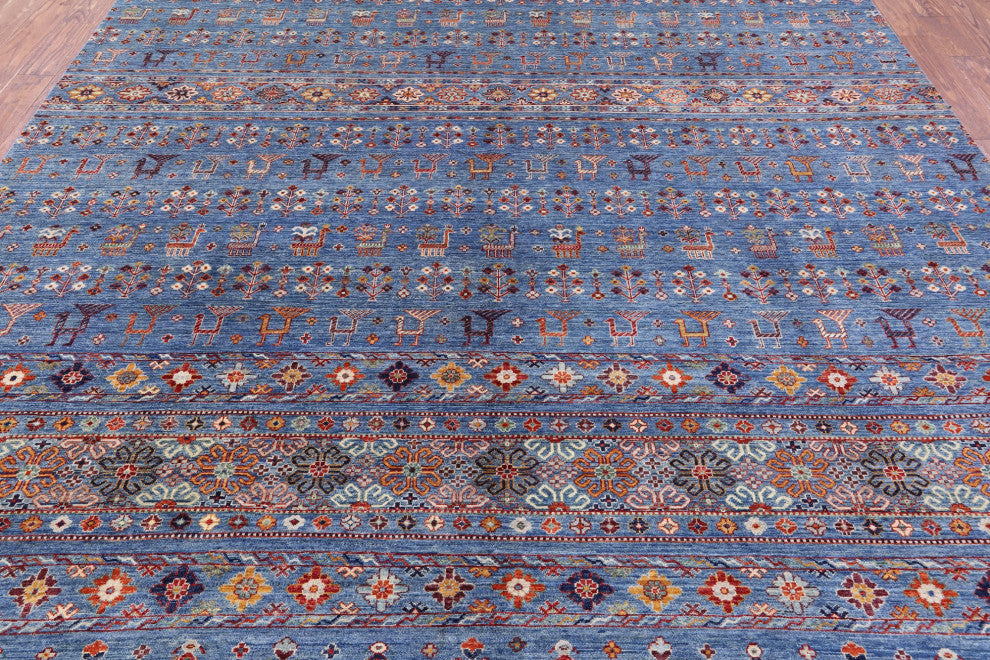 9' 11" X 12' 11" Handmade Tribal Persian Gabbeh Rug Q10745