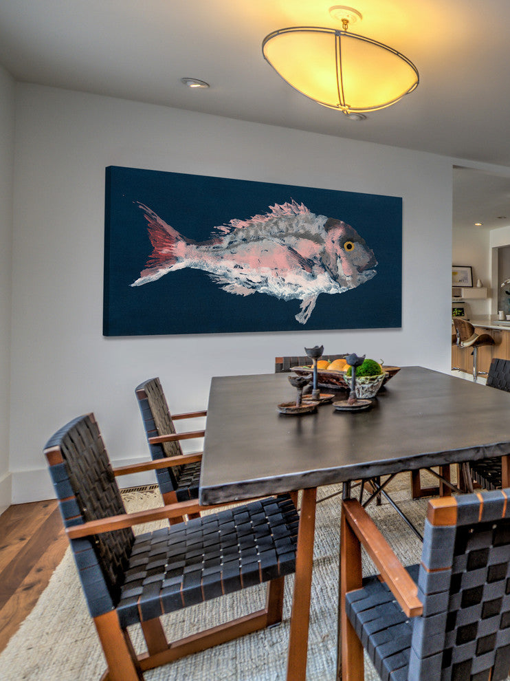 "Red Porgy" Painting Print on Wrapped Canvas, 60"x30"