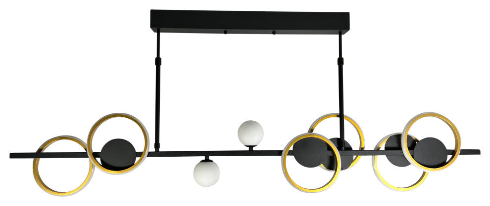 Itzayana 32-Watt Integrated LED and 2-Light Black Island Pendant