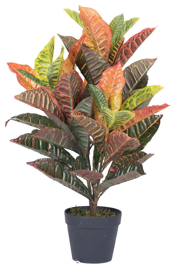 Vickerman 30" Artificial Croton Real Touch Potted Plant
