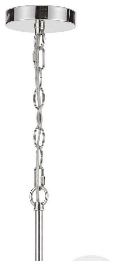 Benzara BM241873 Chandelier, 4 Globe Glass Shades/Cone Design Holders, Chrome