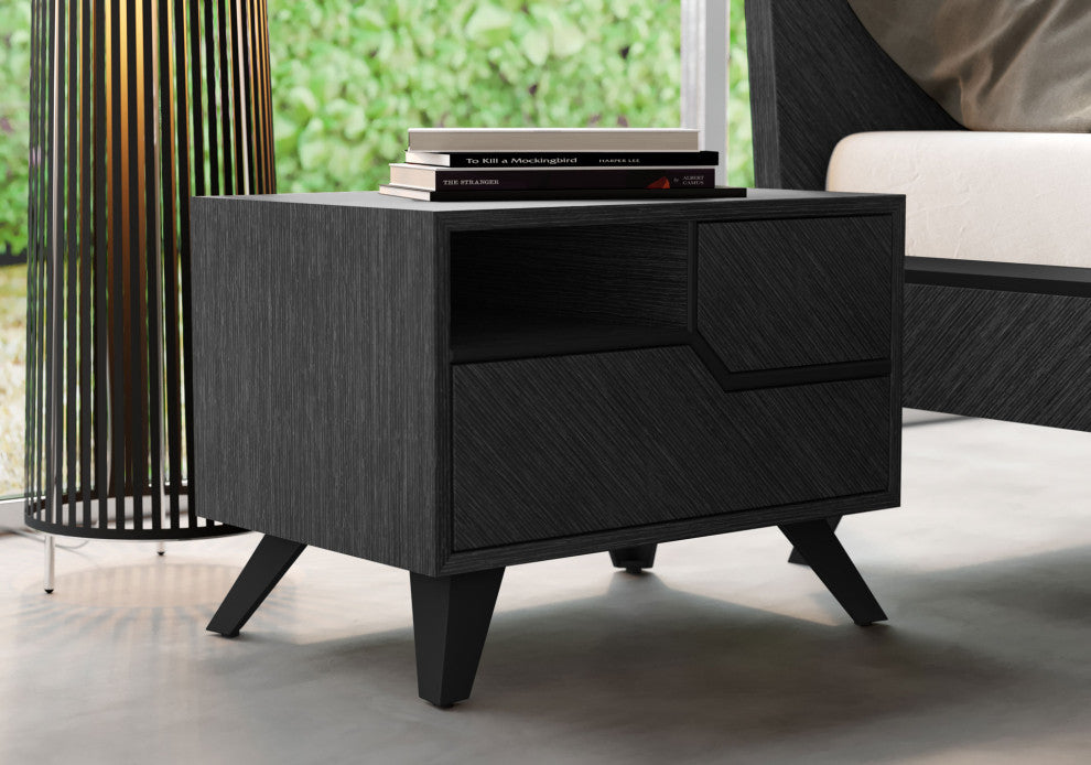 Rivington Nightstand, Gray Oak, Right-Facing