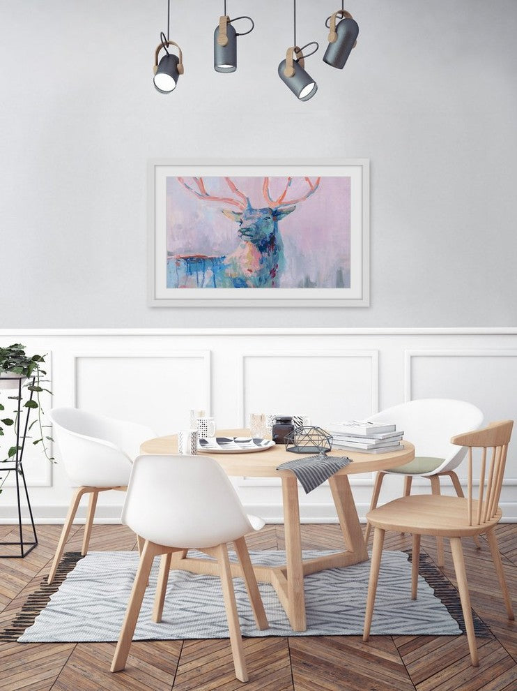 "Majestic Deer" Framed Painting Print, 18"x12"