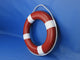 Lifering Life Preserver Decoration Nautical Bathroom Decor, White, 20", Red Pain