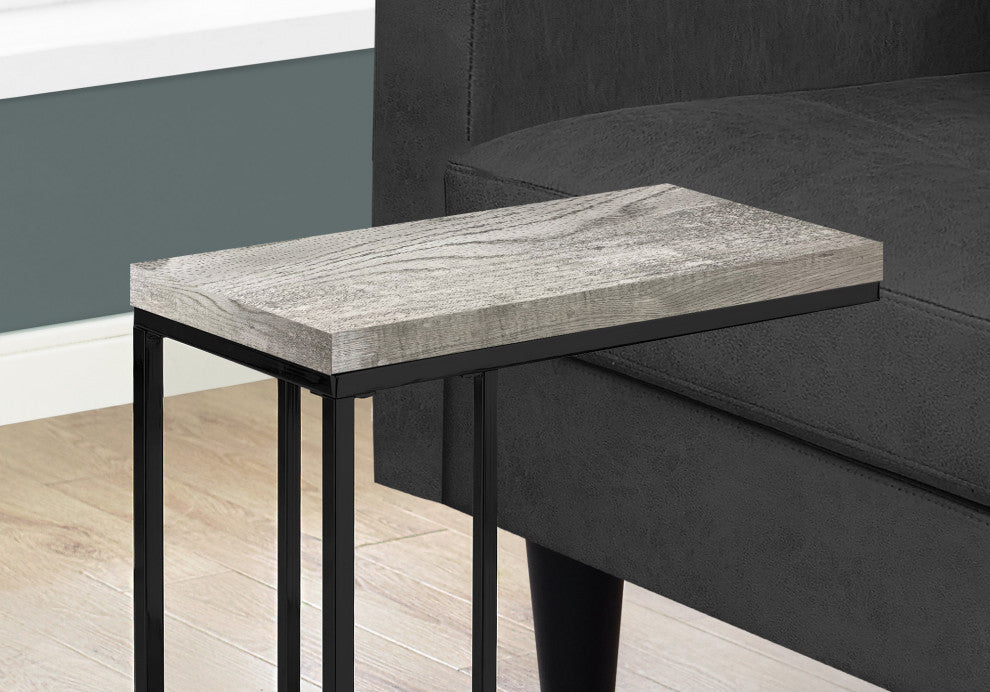 HomeRoots 18.25" x 10.25" x 25.25" GreyBlack Particle Board Metal Accent Table