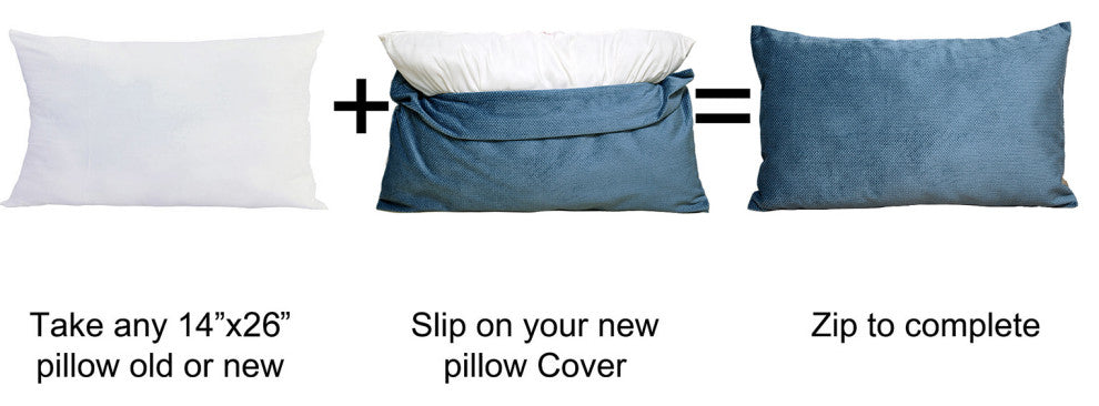Milliken Plush Pillow Shell 2 Piece Set, Orion Blue, 14" X 26"