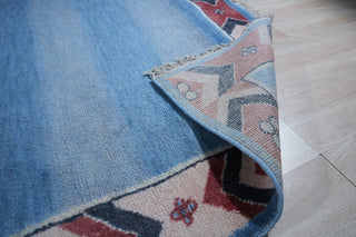 Hand-Knotted Wool Blue Traditional Classic Modern Knot Rug, 6'x9'