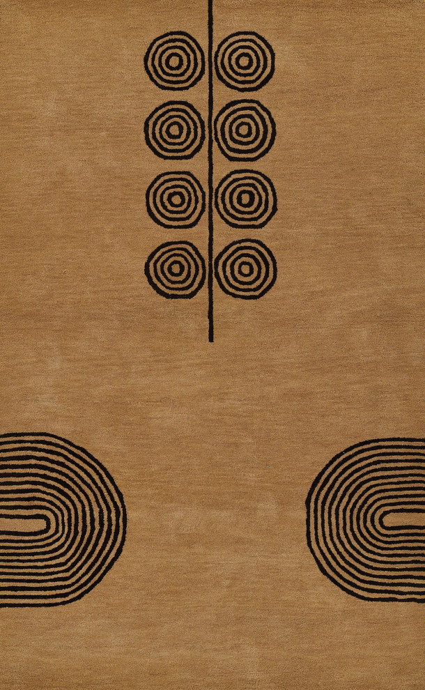 Momeni Simba Hand Tufted Wool Beige Area Rug 3'6"x5'6"