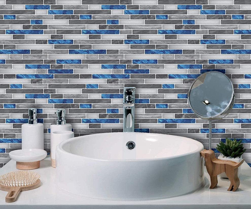 10 Pack Peel and Stick Kitchen Backsplash Self-Adhesive Wall Tile Stone Design