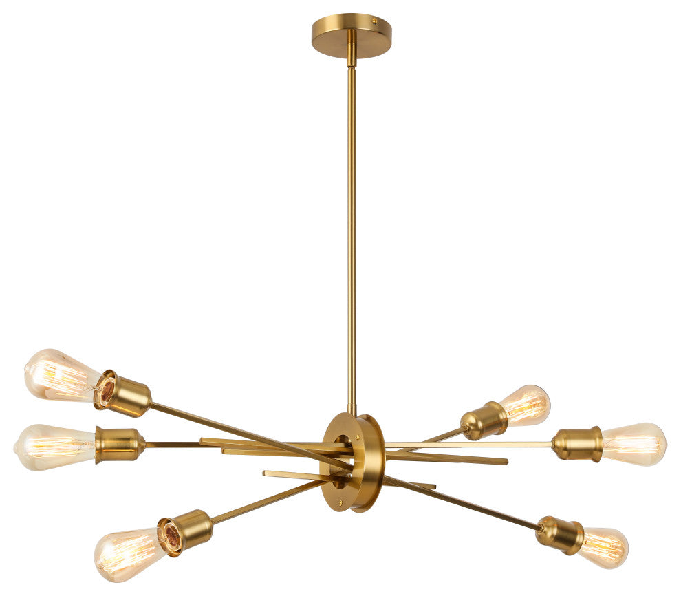 Nebraska Transitional 6 Light Aged Brass Metal Pendant