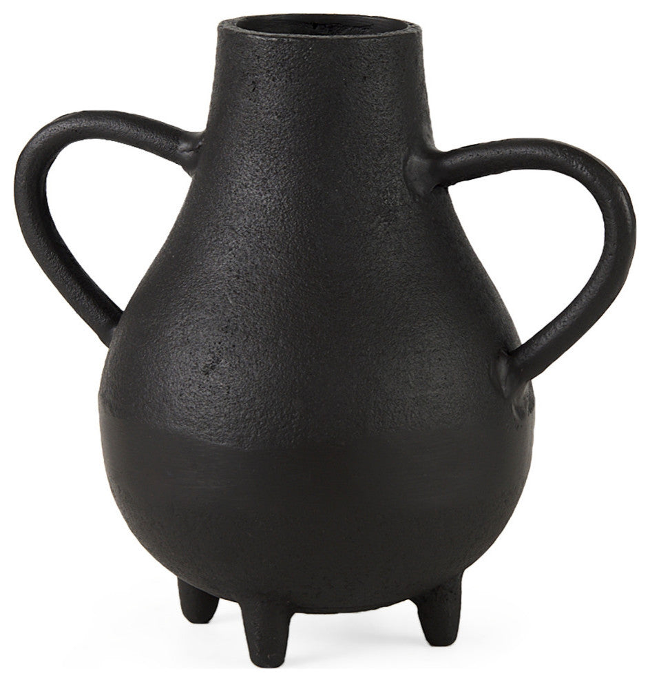 Cyrus 8.7Lx4.7Wx8.3H Black Two handled Vase Decorative Object