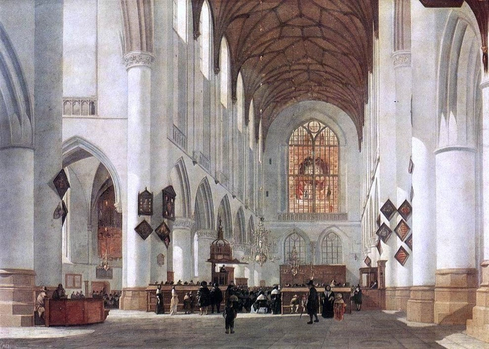 Job Adriaensz Berckheyde Interior of the St Bavo Church at Haarlem Wall Decal