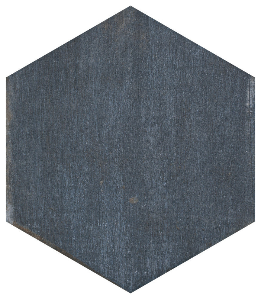 Retro Mini Hex Blue Porcelain Floor and Wall Tile