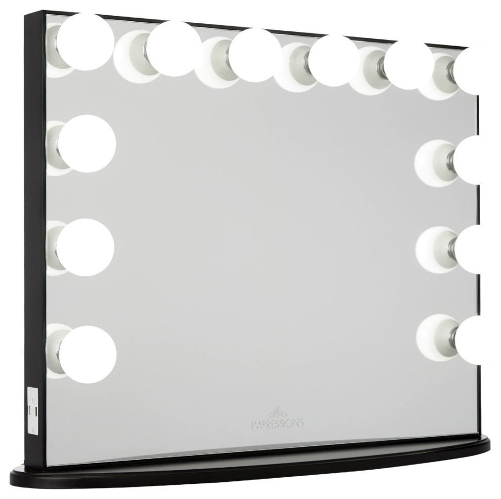 Hollywood Glow Plus Vanity Mirror, Pro Black, Frosted Bulbs, Non-Bluetooth