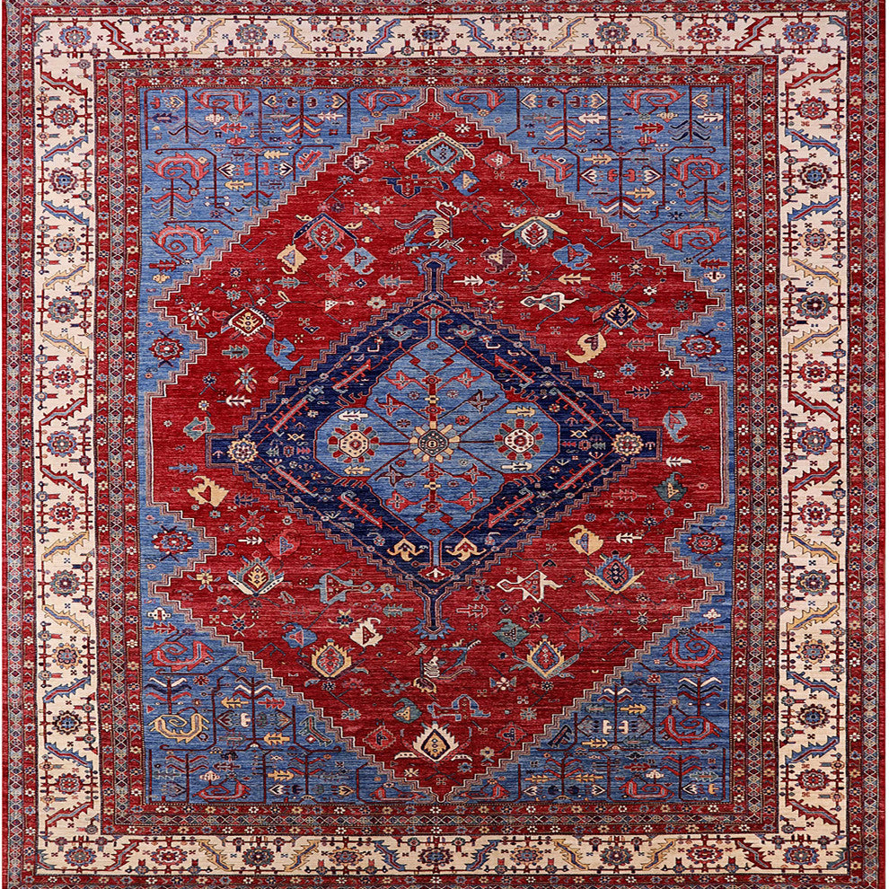 Ahgly Company Indoor Square Mid-Century Modern Area Rugs, 4' Square