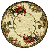 Unique Loom Cream Barnyard Farm 4' Round Rug