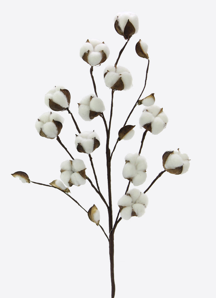 28"H Faux Cotton Spray, Set of 3