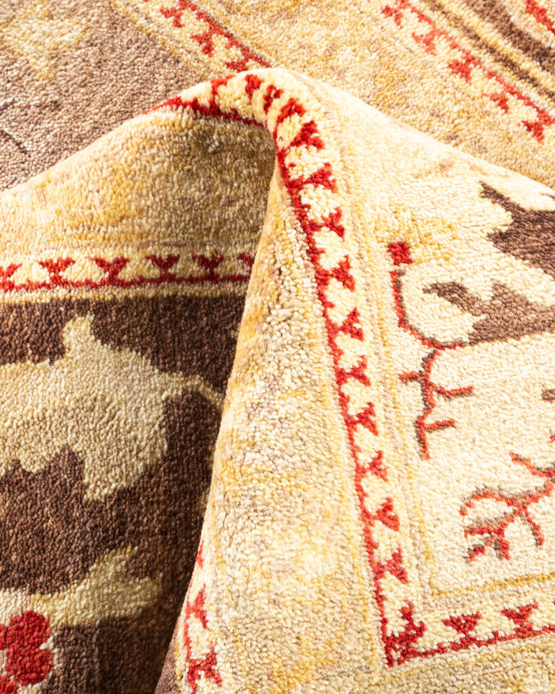 Defne One-of-a-Kind Hand-Knotted Area Rug Brown, 8'10"x12'1"