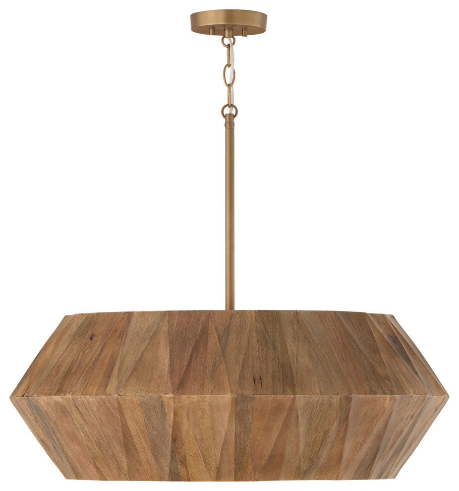 Capital Lighting 351061 Nadeau 6 Light 29"W Wood Pendant - Light Wood /