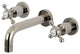 Kingston Brass KS8126BX 2-Handle 8" Wall Mount Bathroom Faucet, Polished Nickel