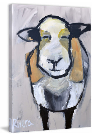 "Grinning Sheep" Painting Print on Wrapped Canvas, 30"x45"