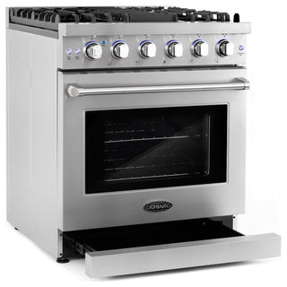 5-Piece Kitchen, 30" Freestanding Gas Range and 30" Wall Mount Range Hood