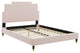 Platform Bed Frame, King Size, Velvet, Pink, Modern Contemporary, Bedroom Master