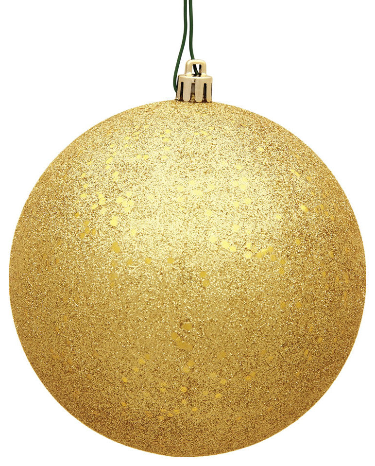 Vickerman N592037Dq 8" Honey Gold Sequin Ball Ornament