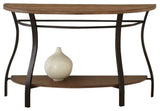 Spacious Console Table, Curved Metal Legs With Large Top & Open Shelf, Light Oak