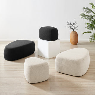 Carlese Fabric Ottoman, Palladian Beige, Small