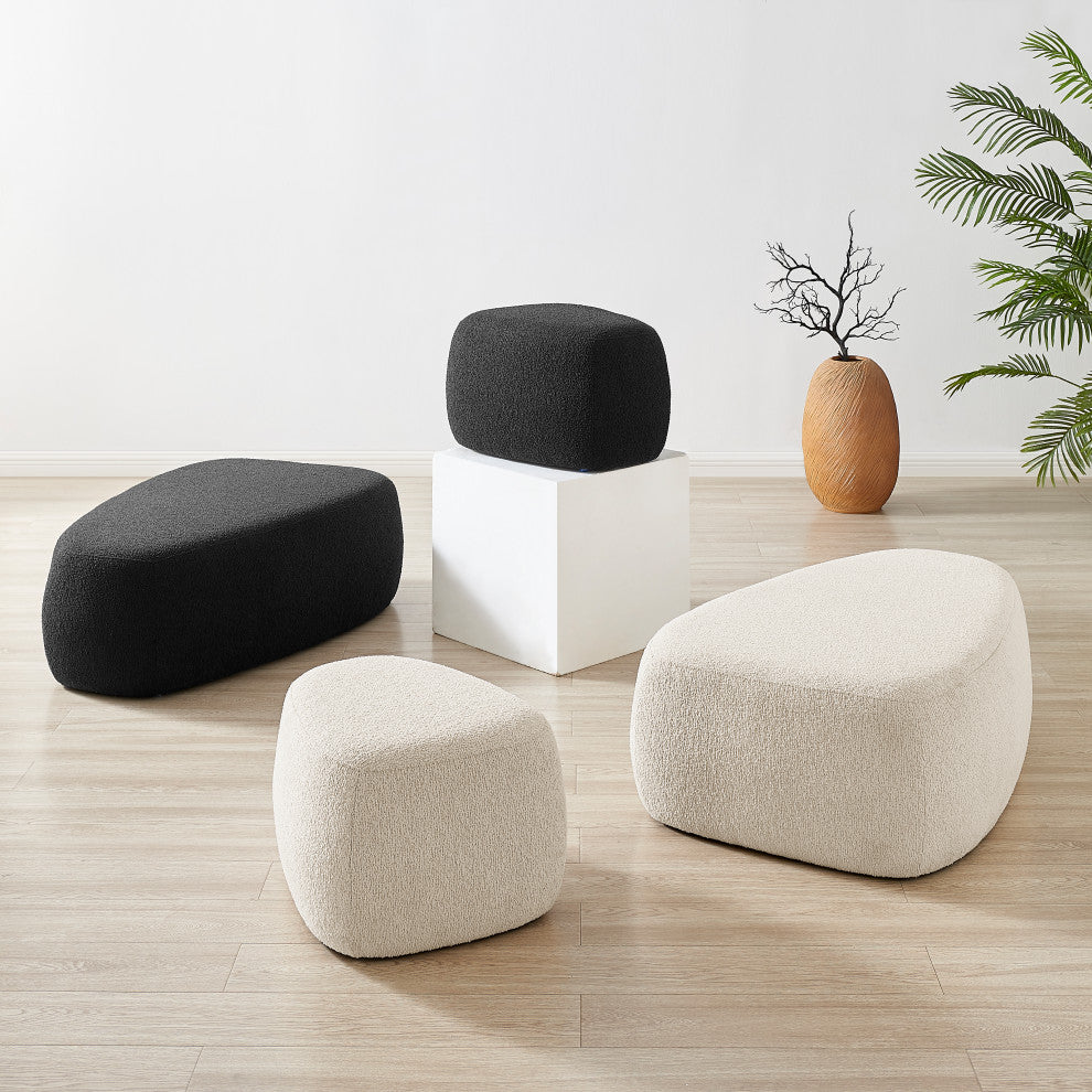 Carlese Fabric Ottoman, Palladian Beige, Small