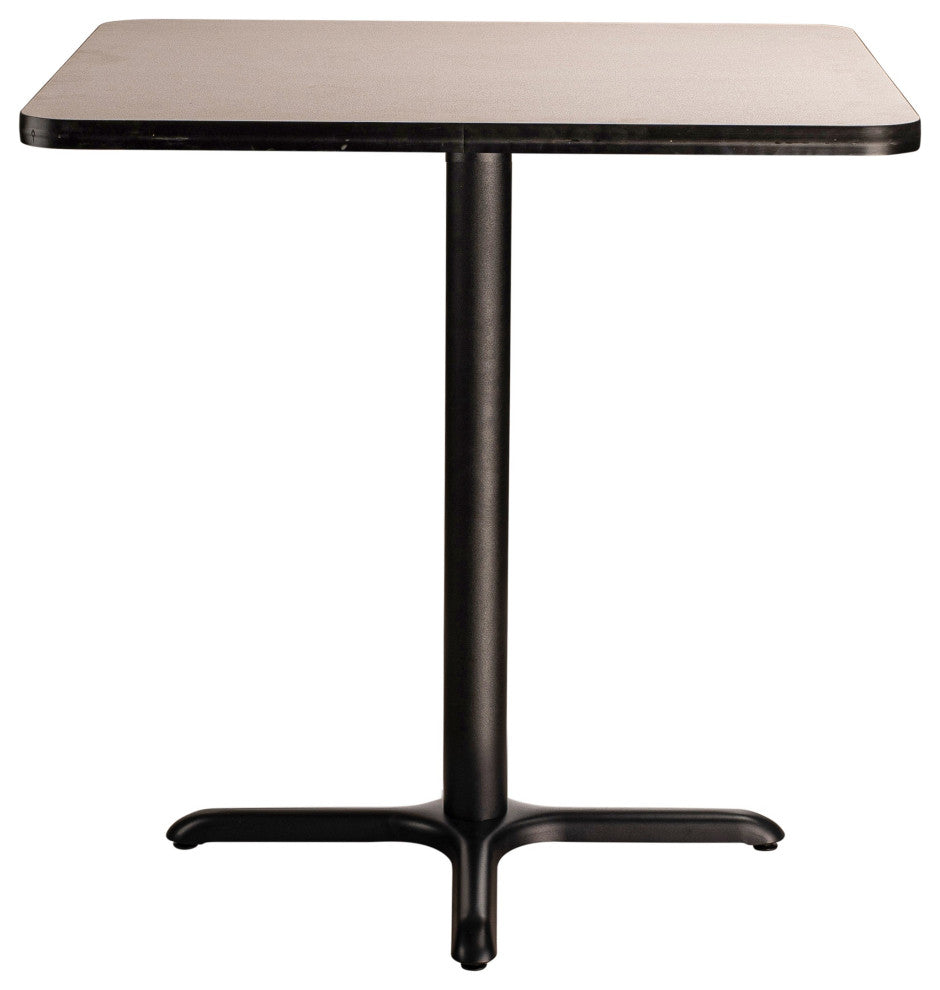 NPS Cafe Table, 36" Square, "X" Base, 36" Height, Grey Nebula