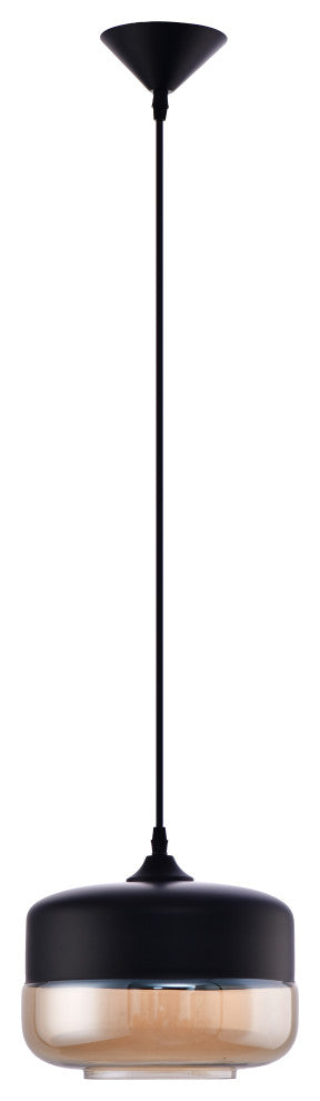 Lazzur Acolin 1 Light 10" Matte Black Pendant
