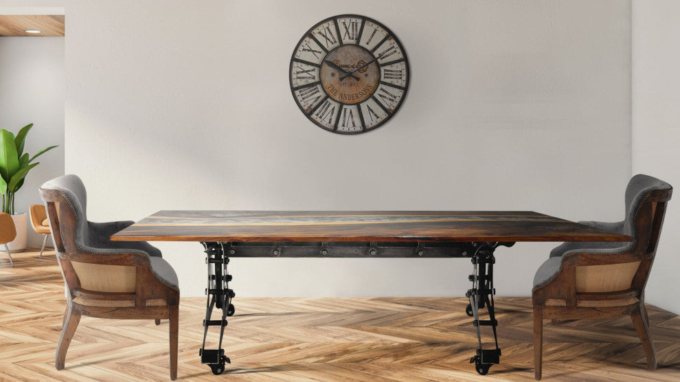 Walnut Live Edge Burl Dining Tabletop - Gray River Resin Epoxy - 80 x 40 x 2"