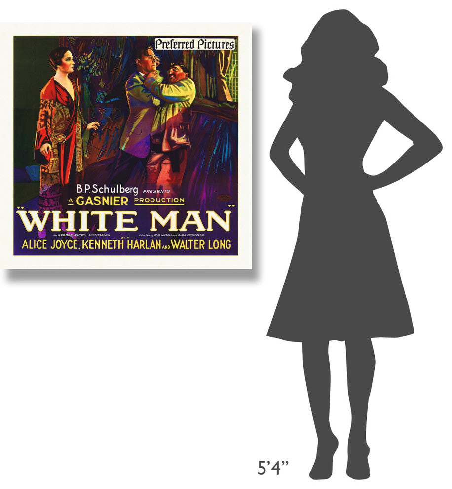 "White Man, 1924" Stretched Canvas Giclee by Hollywood Photo Archive, 36x36"