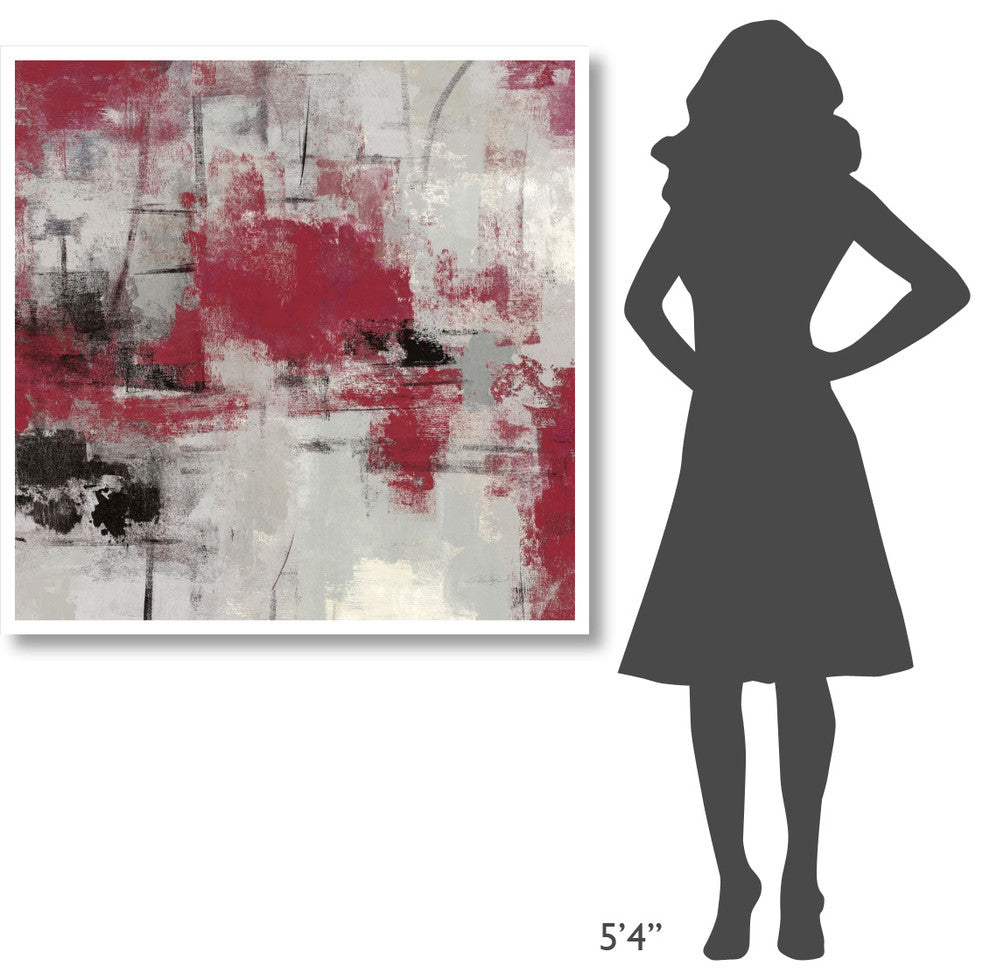 "Stone Gardens III Red" Digital Paper Print by Silvia Vassileva, 42"x42"
