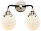 Beacon Bath Vanity Light, Black Polished Nickel, Matte White, Matte White