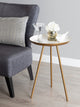 Laranya Round Metal Side Table, Gold
