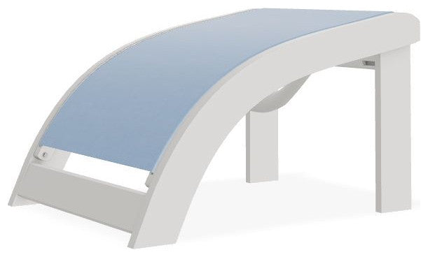 Adirondack Sling Outdoor Ottoman, Sky/Snow