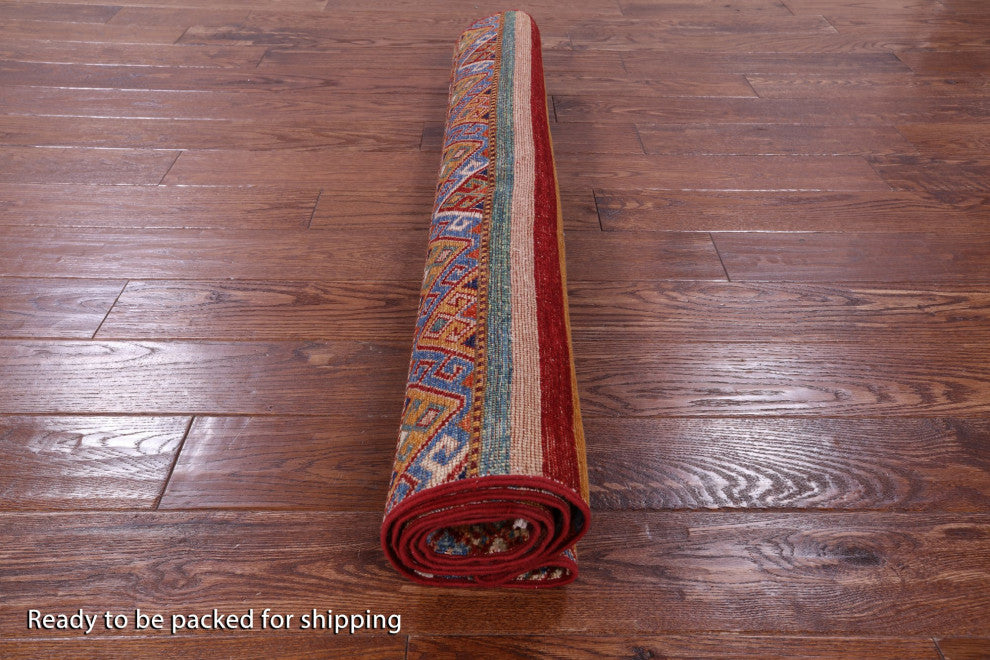 Hand-Knotted Khorjin Super Kazak Wool Rug 3' 10" X 6' 2" Q10773