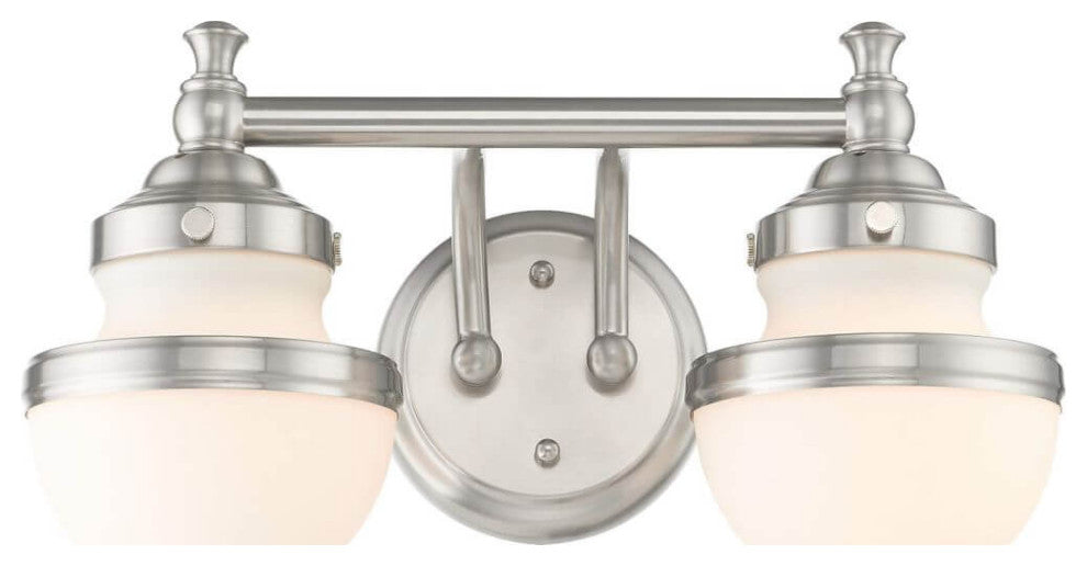 Livex Oldwick 2 Light 15" Bath Lighting, Brushed Nickel
