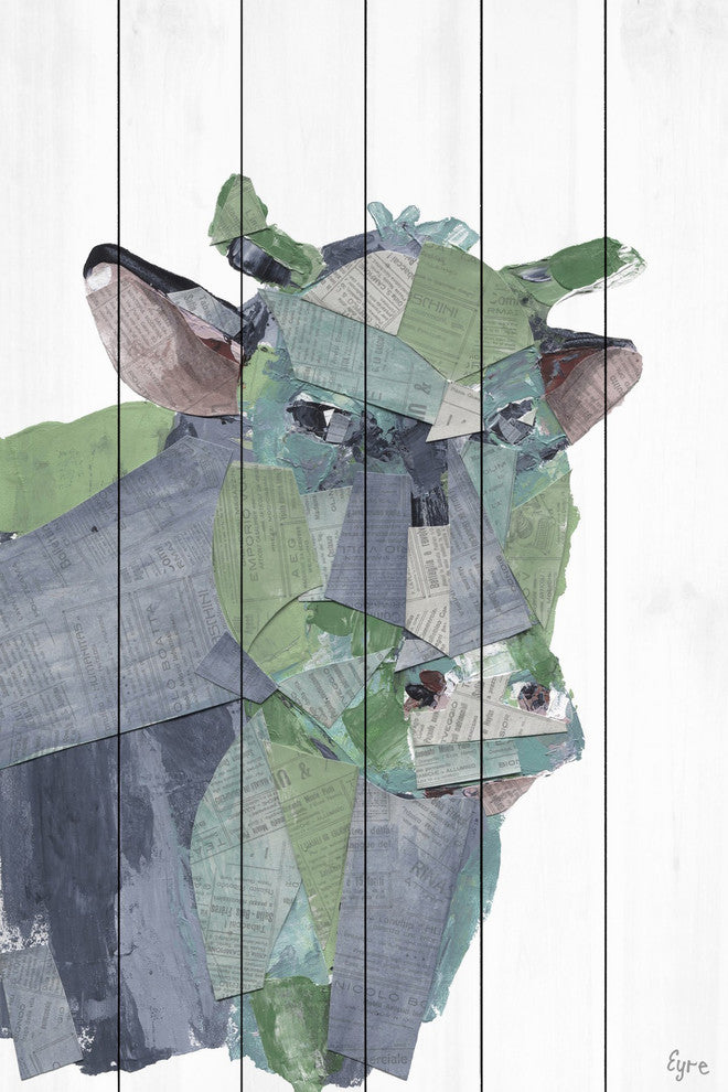 "La Vaca" Painting Print on White Wood, 30"x45"